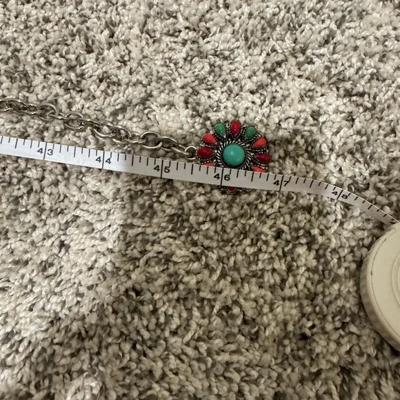 Elegant Silver and Turquoise colored belt - Picture 2 of 2